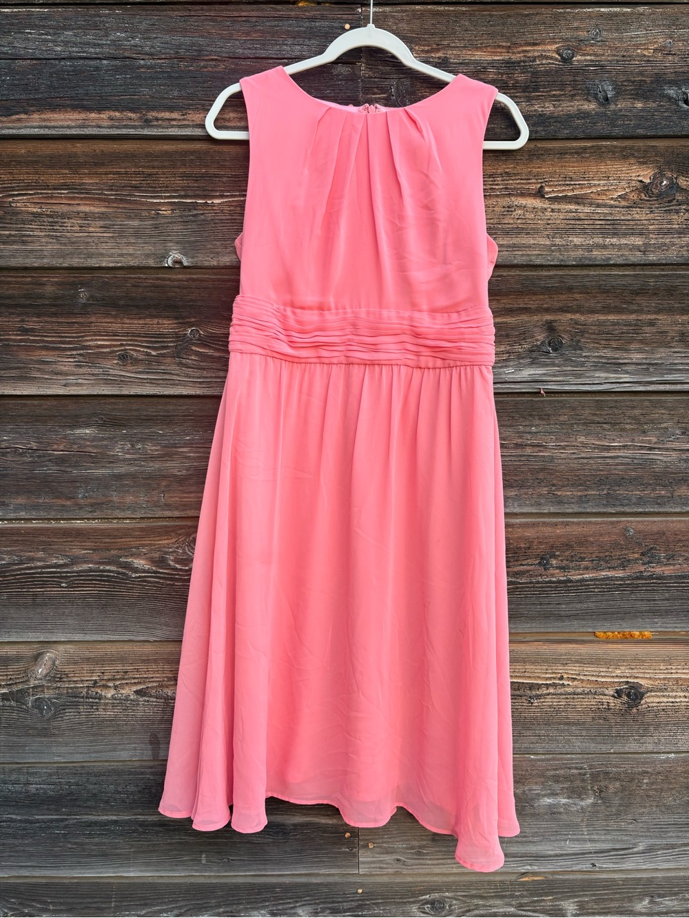 Christopher & Banks Coral Sleeveless Chiffon Midi Dress